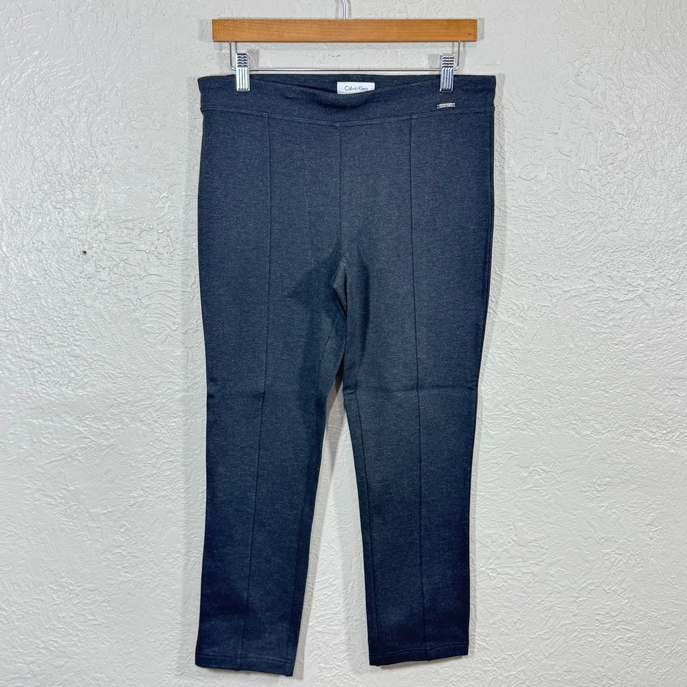 Calvin Klein Pull On Pants Md Elastic Shaping Slimming Cropped Minimalist Career